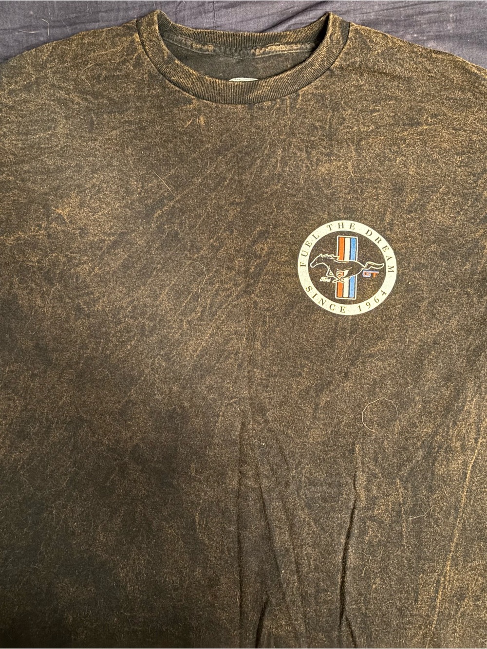 Ford Brown Washed Short Sleeve Tee with Logo
